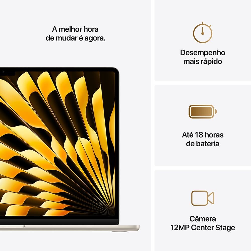 "MacBook Air Apple 15"" Chip M4, CPU 10 Núcleos, GPU 10 Núcleos, Neural Engine 16 Núcleos, 24GB, SSD 512GB, Estelar - MC6K4BZ/A" - view 8
