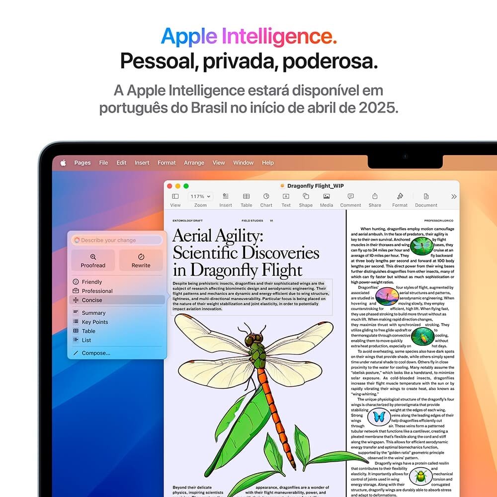 MacBook Air Apple 15" Chip M4, CPU 10 Núcleos, GPU 10 Núcleos, Neural Engine 16 Núcleos, 16GB, SSD 256GB, Azul-céu - MC7A4BZ/A