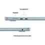 MacBook Air Apple 15" Chip M4, CPU 10 Núcleos, GPU 10 Núcleos, Neural Engine 16 Núcleos, 16GB, SSD 256GB, Azul-céu - MC7A4BZ/A