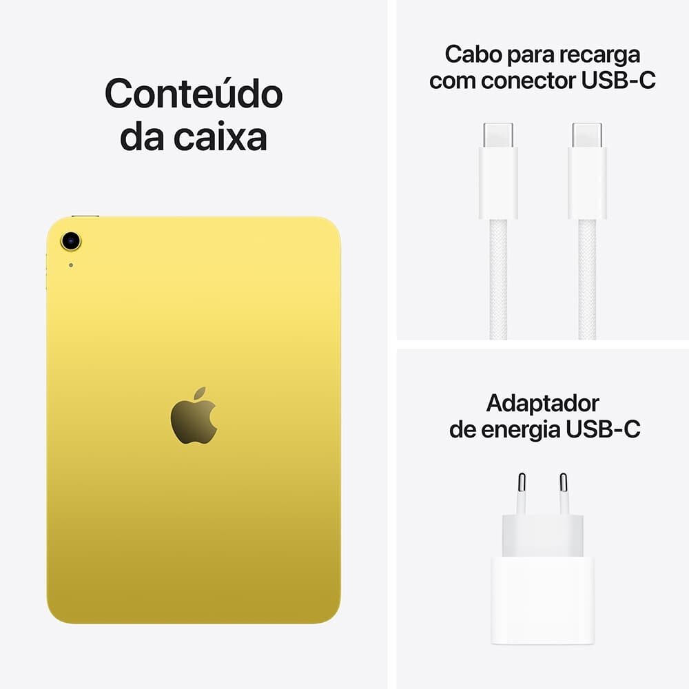 "Balão.info) 11"" A16, Wi-Fi, 256GB, Câmera 12MP, Amarelo - MD4J4BZ/A" - foto 3
