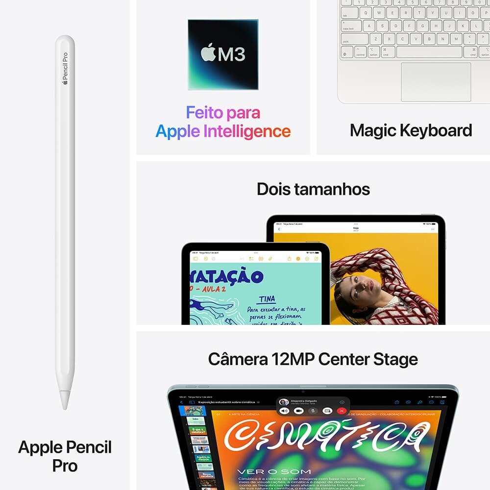 iPad Air Apple 13 1 TB, Chip M3, Wi-Fi, Câmera Traseira 12MP, Cinza-espacial - MCQ04BZ/A - view 8