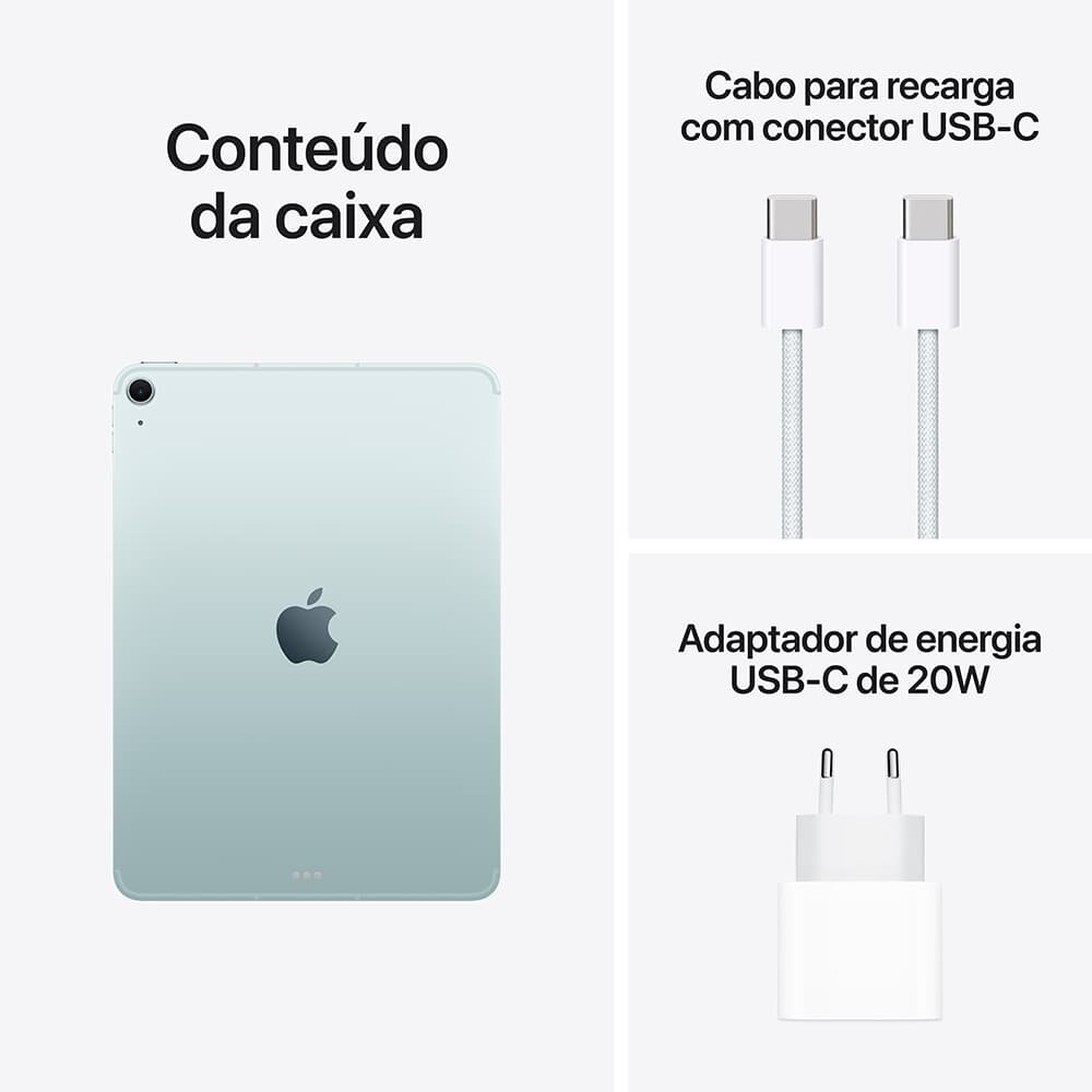 iPad Air Apple 11 1 TB, Chip M3, Wi-Fi + Cellular, Câmera Traseira 12MP, Azul - MCG94BZ/A - view 2