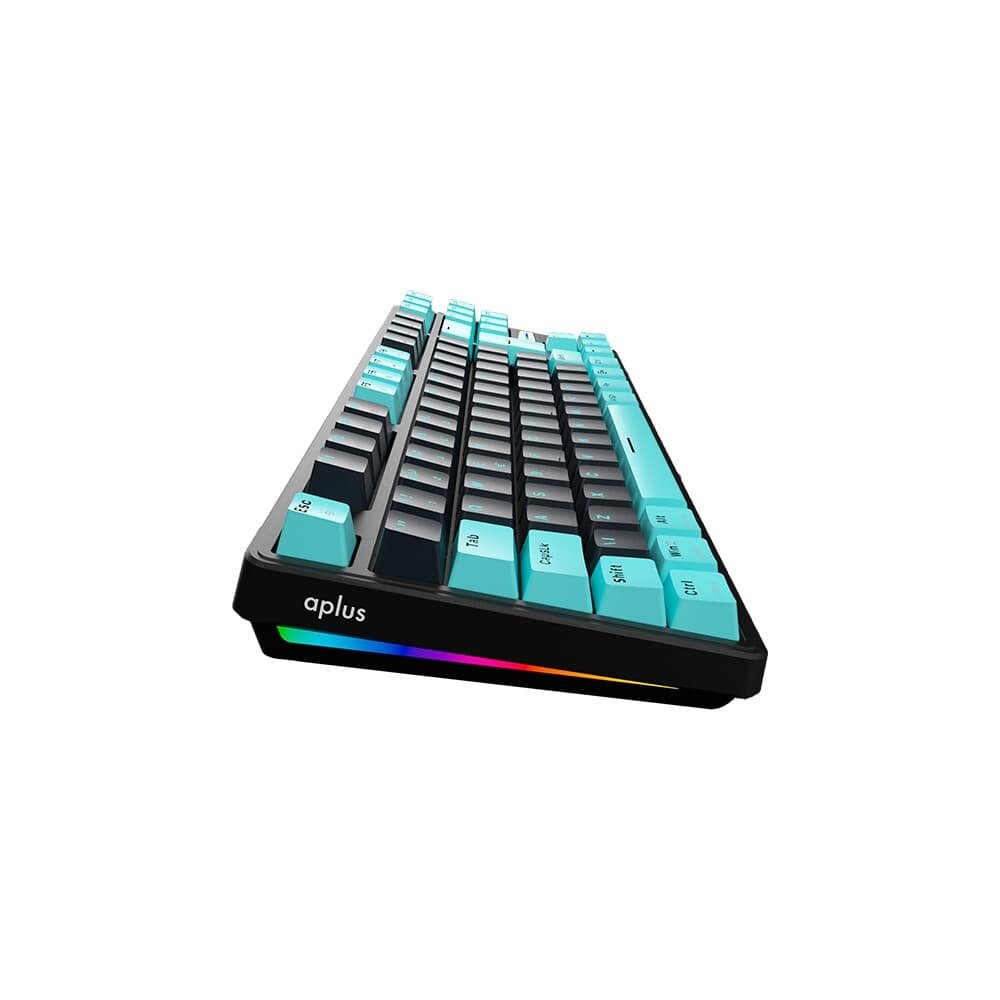 Teclado Gamer Aplus Gasket Iara Obsedian Aqua, Iluminaçao Lateral, Hotswap, 80%, Switch Blue ( Balão.info), Preto ( Balão.info - foto 3