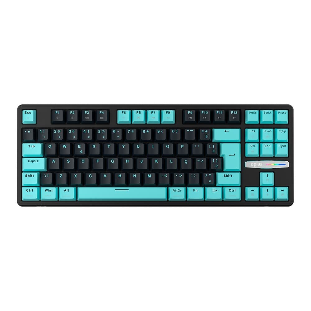 Teclado Gamer Aplus Gasket Iara Obsedian Aqua, Iluminaçao Lateral, Hotswap, 80%, Switch Blue ( Balão.info), Preto ( Balão.info - foto 2
