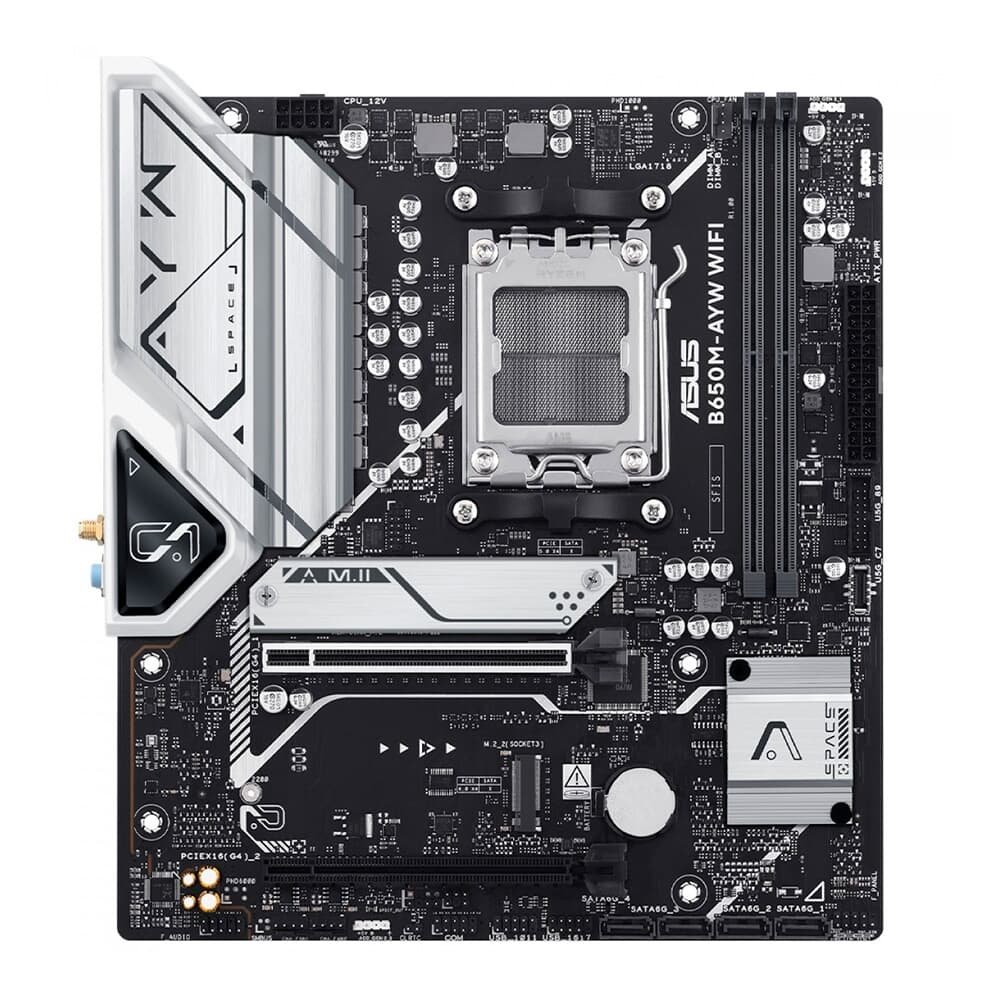 Placa Mãe ASUS B650M-AYW Wi-Fi, AM5, mATX, DDR5, Wi-fi, Bluetooth - 90MB1KI0-M0EAY0 - view 2