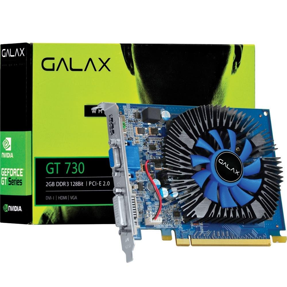 Placa de Vídeo VGA Galax NVIDIA GeForce GT 730 2GB GDDR3 128 Bits - 73GPF8HX3SNS Placa de Vídeo VGA Galax NVIDIA GeForce GT 730 2GB GDDR3 128 Bits - 73GPF8HX3SNS