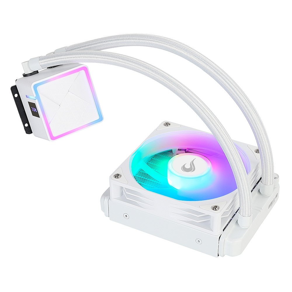 Imagem 2 de 9 do produto Water Cooler Gamer Rise Mode Frost, Rainbow, 120mm, AMD e Intel, Branco - RM-WCZ-01-RBW
