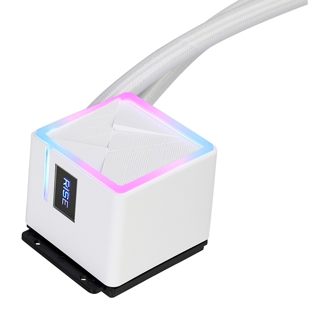 Imagem 5 de 9 do produto Water Cooler Gamer Rise Mode Frost, Rainbow, 120mm, AMD e Intel, Branco - RM-WCZ-01-RBW