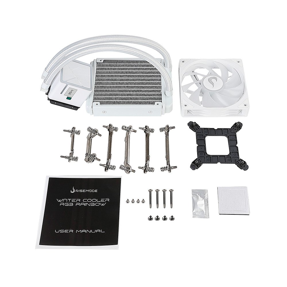 Imagem 9 de 9 do produto Water Cooler Gamer Rise Mode Frost, Rainbow, 120mm, AMD e Intel, Branco - RM-WCZ-01-RBW