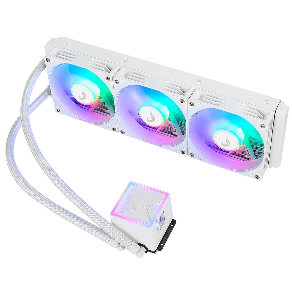 Imagem 3 de 9 do produto Water Cooler Gamer Rise Mode Frost, Rainbow, 360mm, AMD e Intel, Branco - RM-WCF-04-RBW