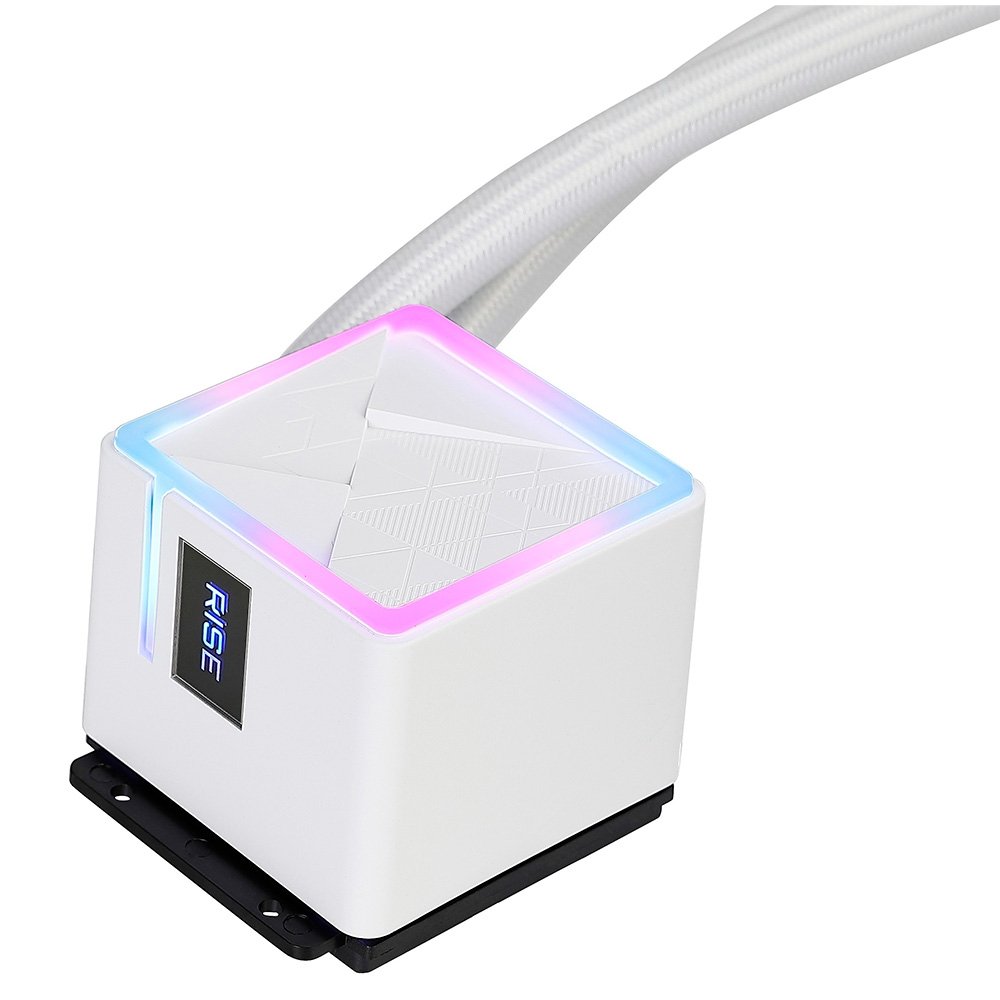 Imagem 5 de 9 do produto Water Cooler Gamer Rise Mode Frost, Rainbow, 360mm, AMD e Intel, Branco - RM-WCF-04-RBW
