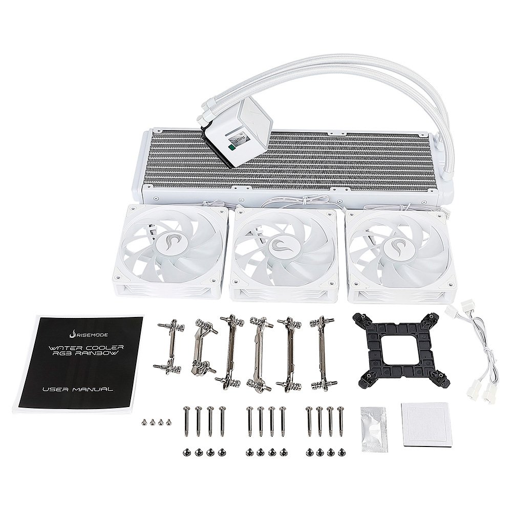 Imagem 9 de 9 do produto Water Cooler Gamer Rise Mode Frost, Rainbow, 360mm, AMD e Intel, Branco - RM-WCF-04-RBW