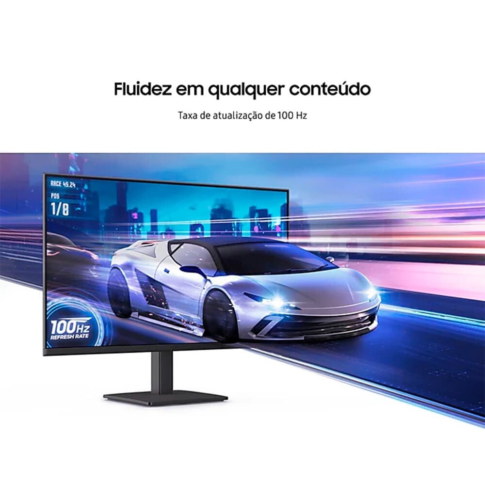 Monitor Gamer Samsung Essential S3 24", FHD, 100Hz, 5ms, IPS, HDMI e VGA, Preto - LS24D300GALMZD