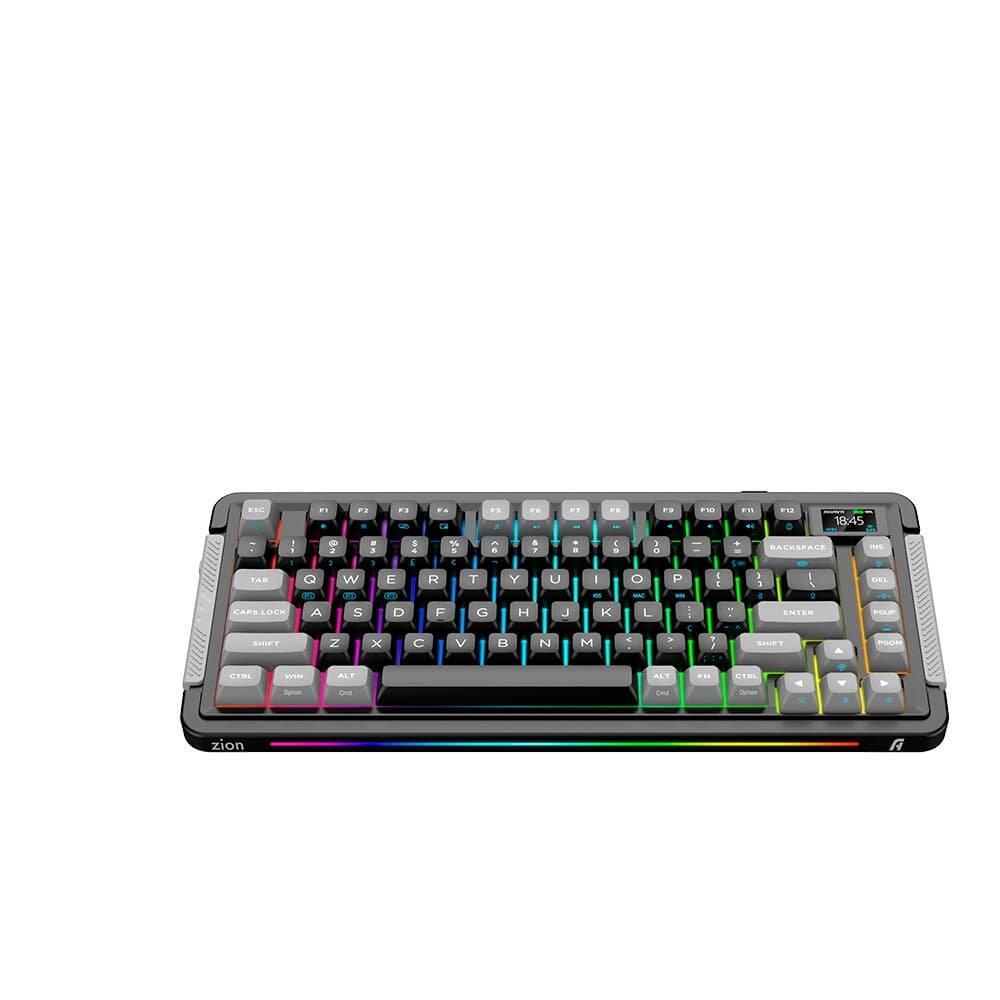 Teclado Mecânico Sem Fio APLUS Gasket Zion com LCD, RGB, Bluetooth 2.4GHz, Cabo Removível, Switch Gateron Amarelo - AKW500 - view 2