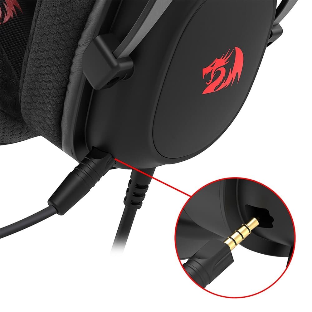 Headset Gamer Redragon Zeus Lite P3, Drivers 53mm, PC PS5 Xbox, Preto - H510-LT