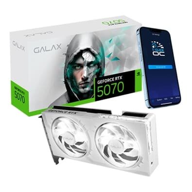  GALAX RTX 5070 1-Click OC White NVIDIA GeForce, 12GB, GDDR7, 192 Bits, Ray Tracing, DLSS 4 - 57NON7MDBSWH