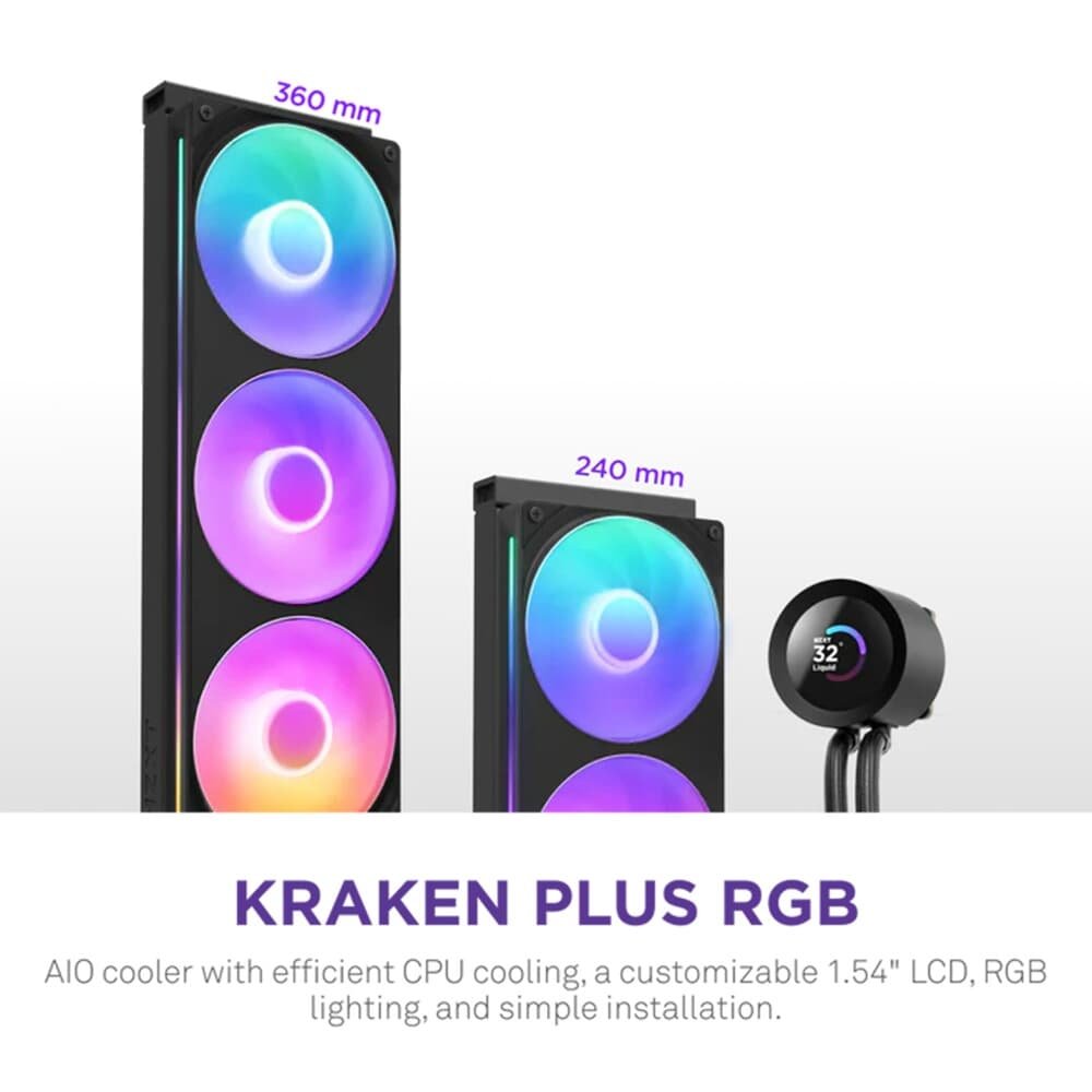 Imagem 3 de 9 do produto Water Cooler NZXT Kraken Plus 240 v2, Preto - RL-KN240-B2