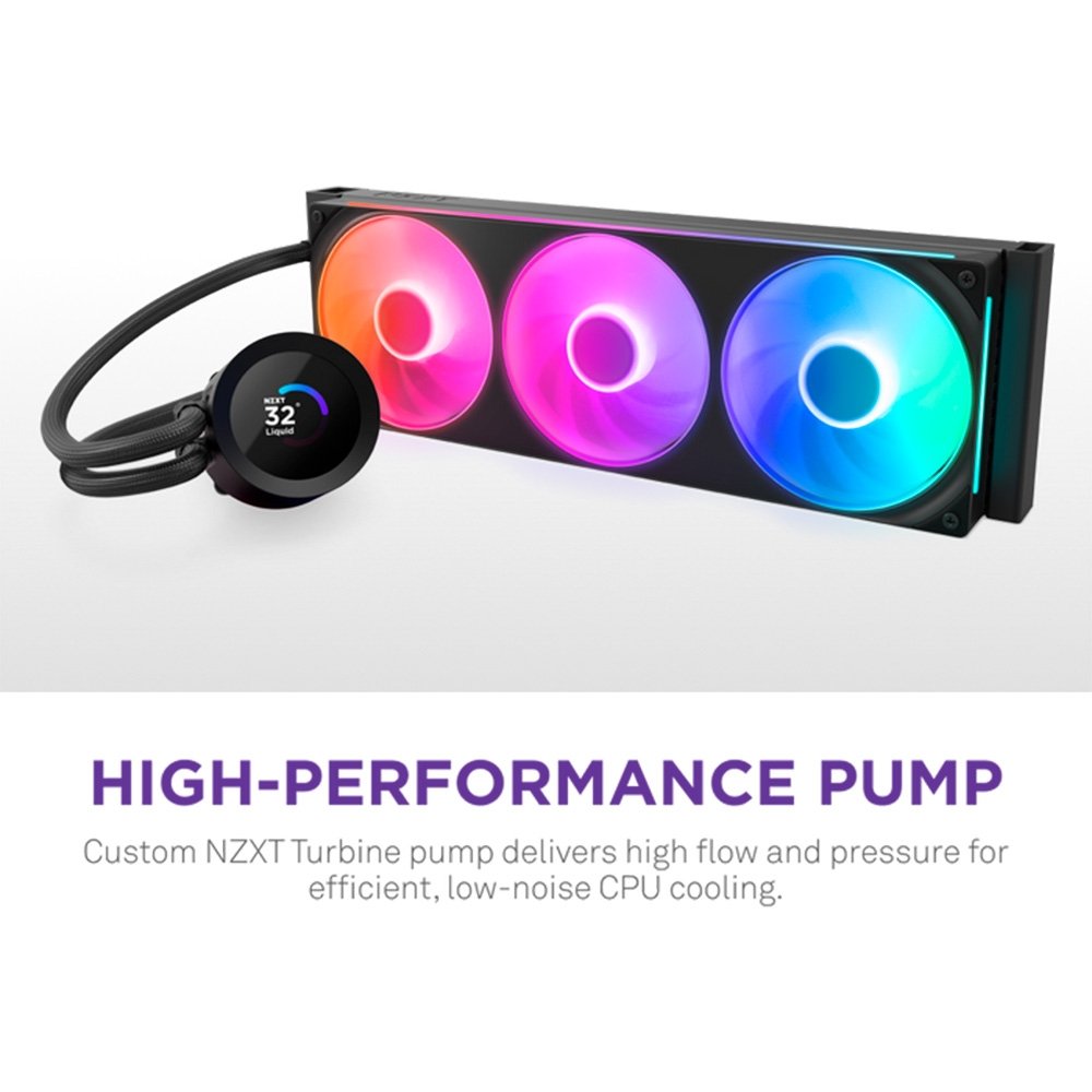 Water Cooler NZXT Kraken Plus 360 RGB v2, Preto - RL-KR360-B2 - view 2
