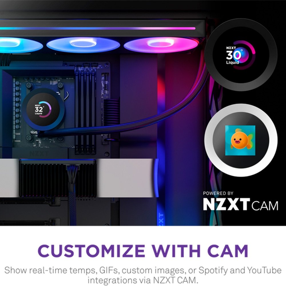 Water Cooler NZXT Kraken Plus 360 RGB v2, Preto - RL-KR360-B2 - view 5