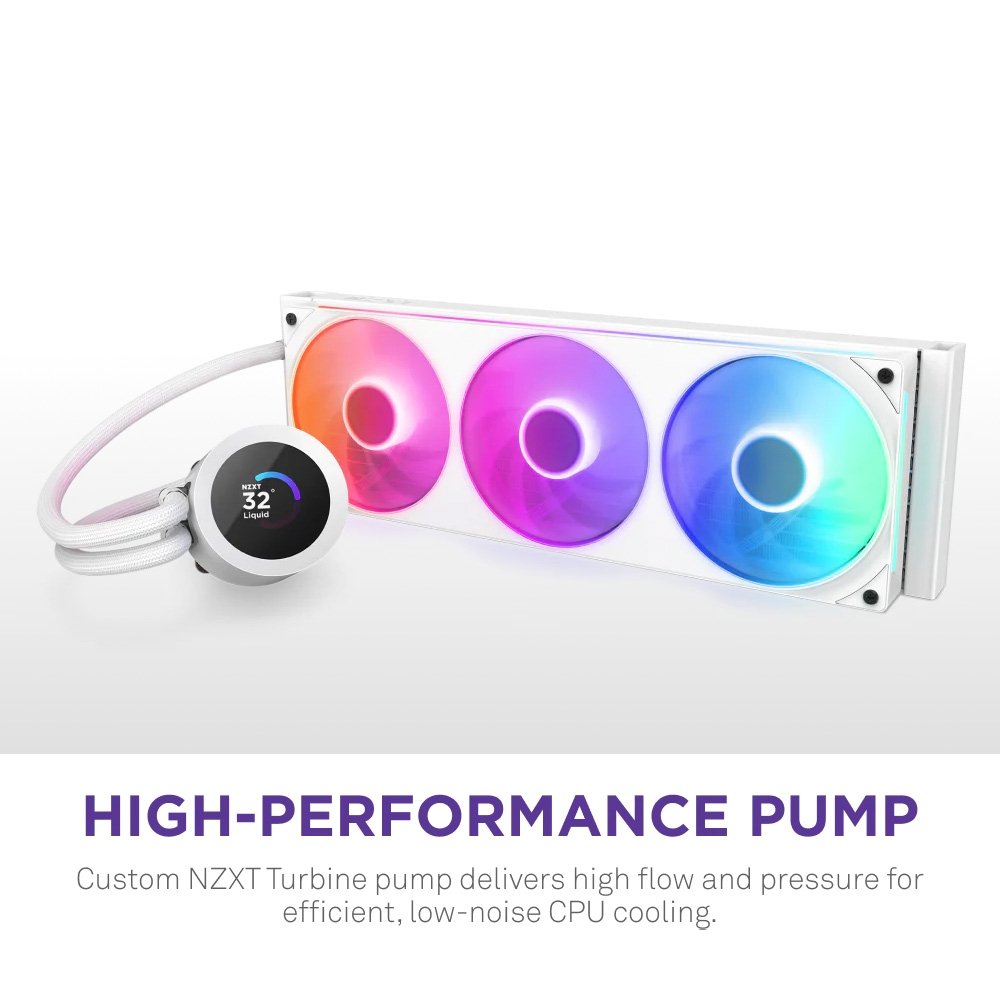 Water Cooler NZXT Kraken Plus 360 RGB v2, Com Display LCD de 1.54", Branco - RL-KR360-W2 12