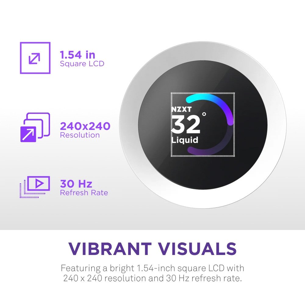 Water Cooler NZXT Kraken Plus 360 RGB v2, Com Display LCD de 1.54", Branco - RL-KR360-W2 13