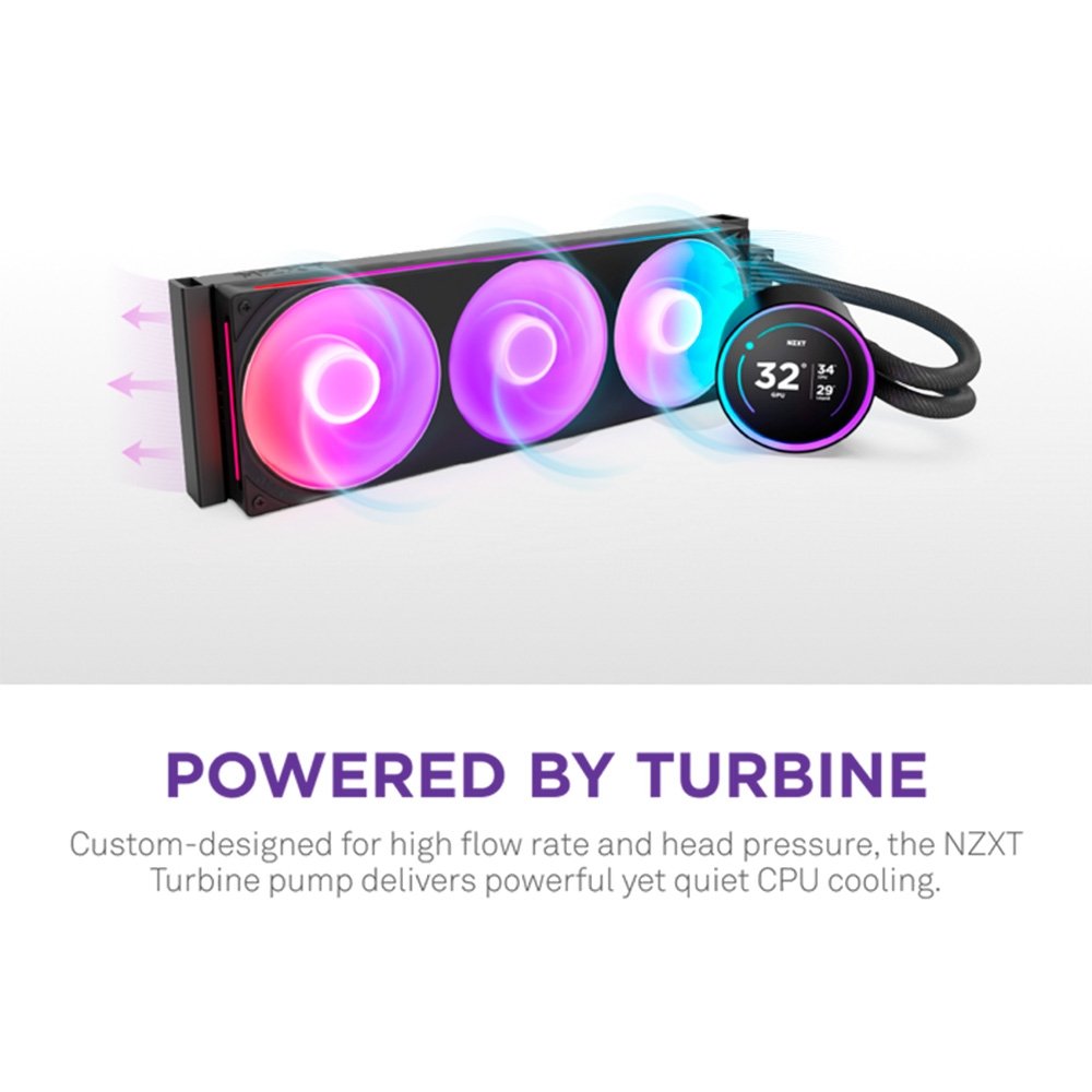 Water Cooler NZXT Kraken Elite 420mm RGB V2, Preto, RL-KR42E-B2 - view 4