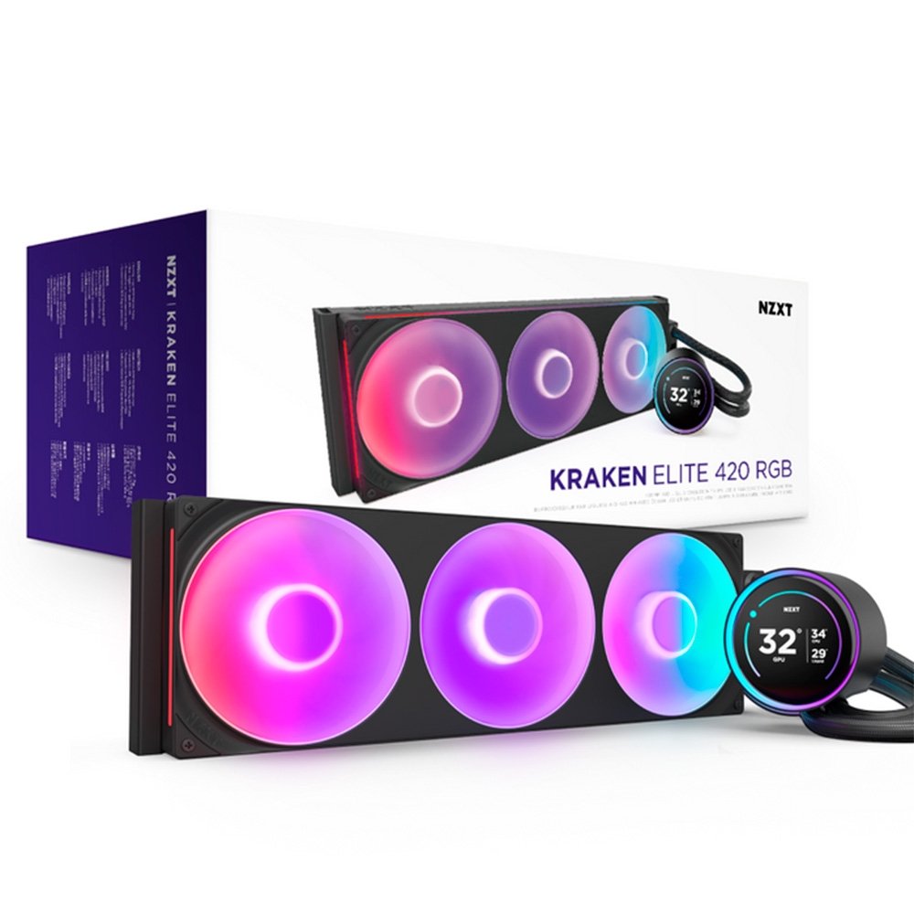 Water Cooler NZXT Kraken Elite 420mm RGB V2, Preto, RL-KR42E-B2 - view 11