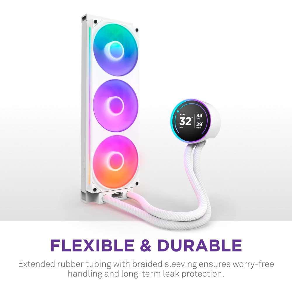 Imagem 2 de 10 do produto Watercooler NZXT Kraken Elite 420 RGB V2, Branco, RL-KR42E-W2