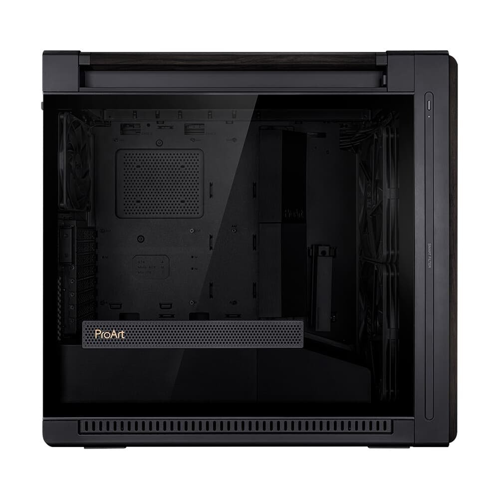 Imagem 4 de 17 do produto Gabinete ASUS PROART WOOD EDITION PA602, Mid Tower, E-ATX, Lateral em Vidro Temperado, Preto - 90DC00J0-B00010