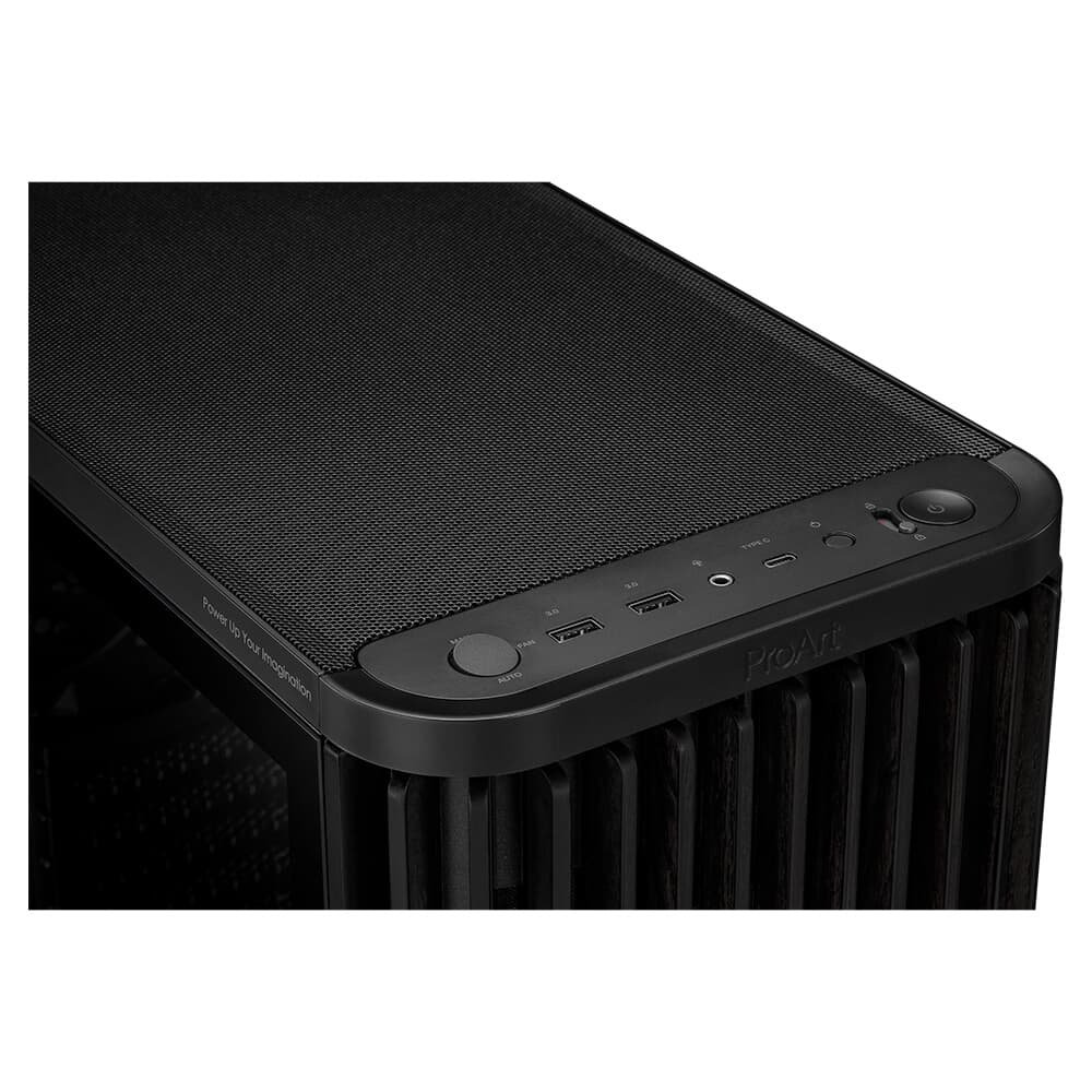 Imagem 6 de 19 do produto Gabinete ASUS PROART WOOD EDITION PA401, Mid Tower, ATX, Lateral em Vidro Temperado, 3x FANs, Preto - 90DC00M0-B30000