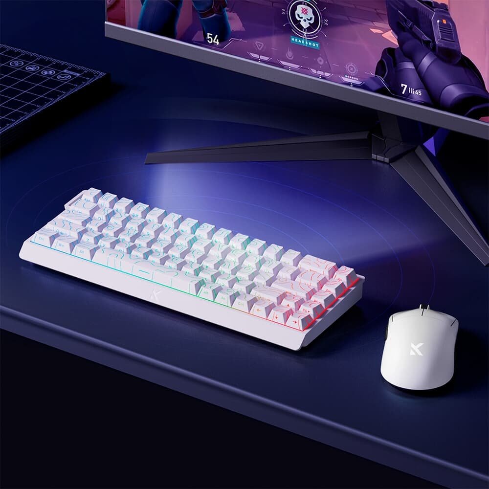 Teclado Magnético Gamer MCHOSE Ace 68 Hall Effect, RGB, Switch Magnético Uranus eSports, Topográfico, Branco - MC-Ace68-16 - view 5