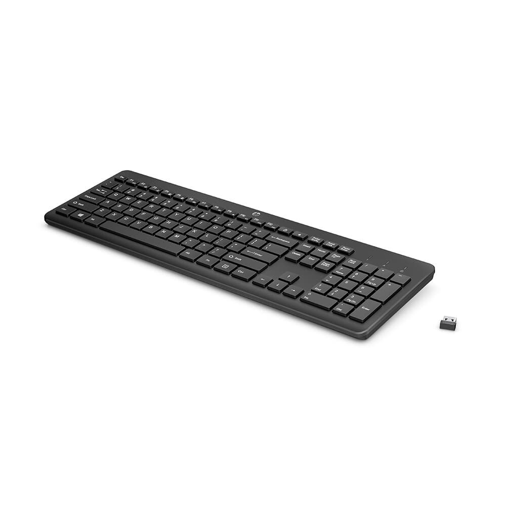 Imagem 2 de 3 do produto Teclado sem Fio HP 230, Design Elegante, Receptor USB Wireless, Layout BR, Preto - 3L1E7AA#AC4