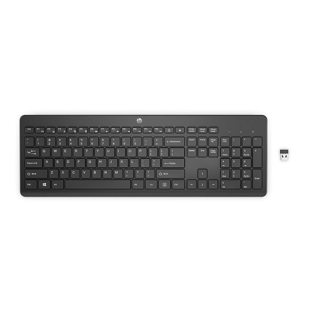 Imagem 3 de 3 do produto Teclado sem Fio HP 230, Design Elegante, Receptor USB Wireless, Layout BR, Preto - 3L1E7AA#AC4