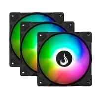 Kit com 3 Ventoinhas Rise Mode X Led Rainbow, 120mm, Preto - RM-XLD-01-RBW 2