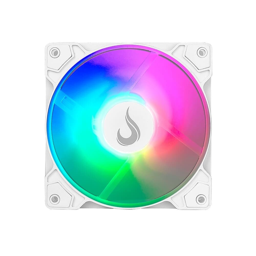 Imagem 4 de 5 do produto Kit com 3 Ventoinhas Rise Mode X Led Rainbow, 120mm, Branco - RM-XLD-02-RBW