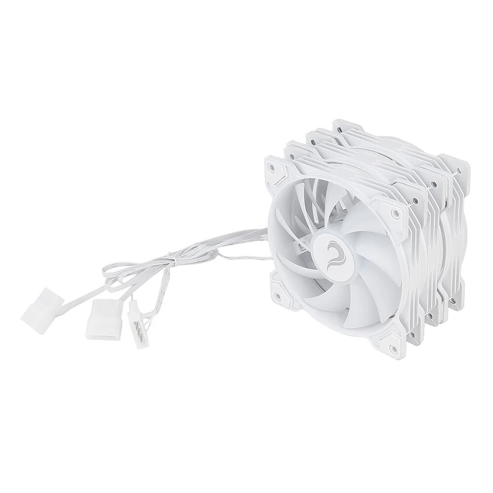 Imagem 5 de 5 do produto Kit com 3 Ventoinhas Rise Mode X Led Rainbow, 120mm, Branco - RM-XLD-02-RBW