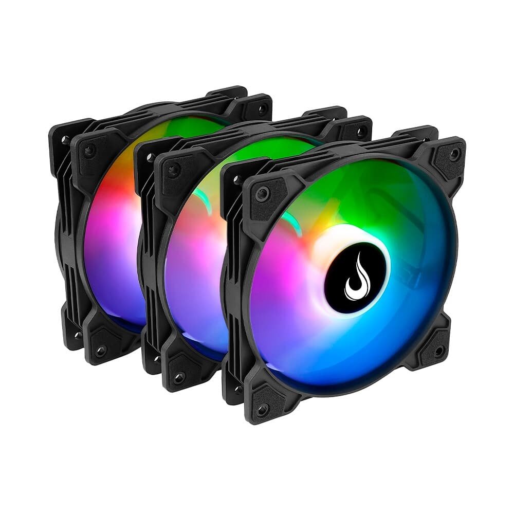 Kit com 3 Ventoinhas Rise Mode Z Led 5V, 120mm, Led ARGB, Preto - RM-ZLD-5V-ARGB-B 5