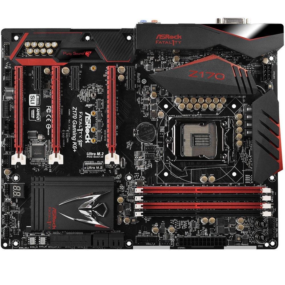 Imagem 4 de 5 do produto Placa-Mãe ASRock p/ Intel LGA 1151 ATX Fatal1ty Z170 Gaming K6+,  Ultra M.2, DVI-D, HDMI, USB 3.1 Box