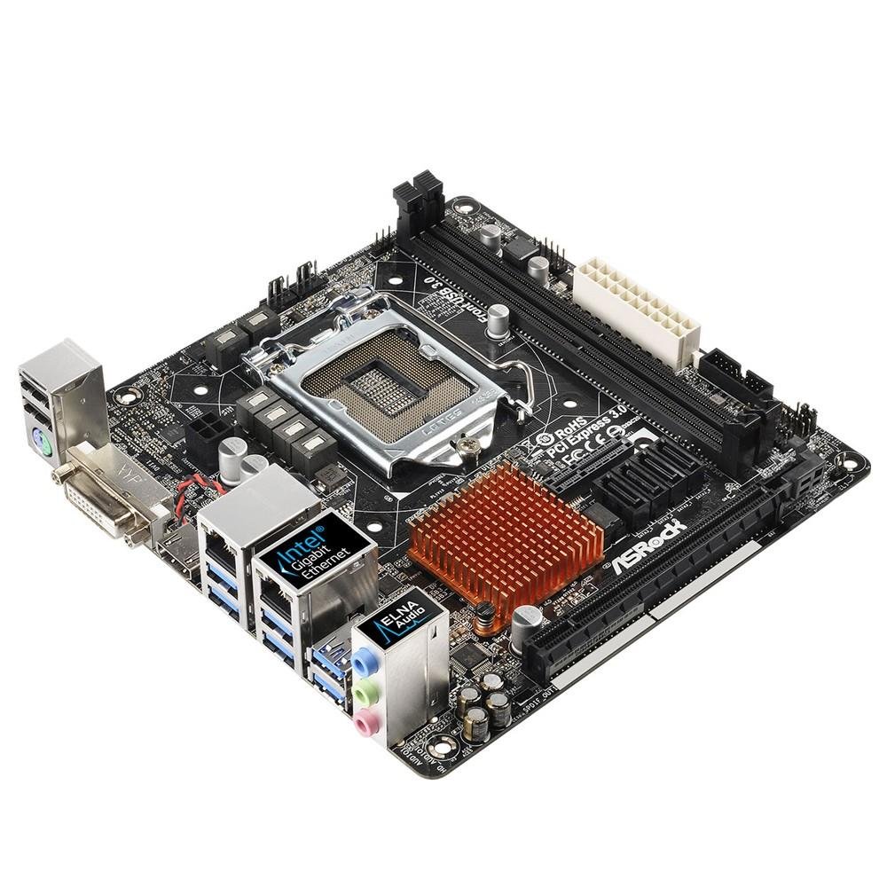 Placa-Mãe ASRock p/ Intel LGA 1151 Mini-ITX H170M-ITX/DL, 2xDDR4, DVI-D, HDMI, USB 3.0