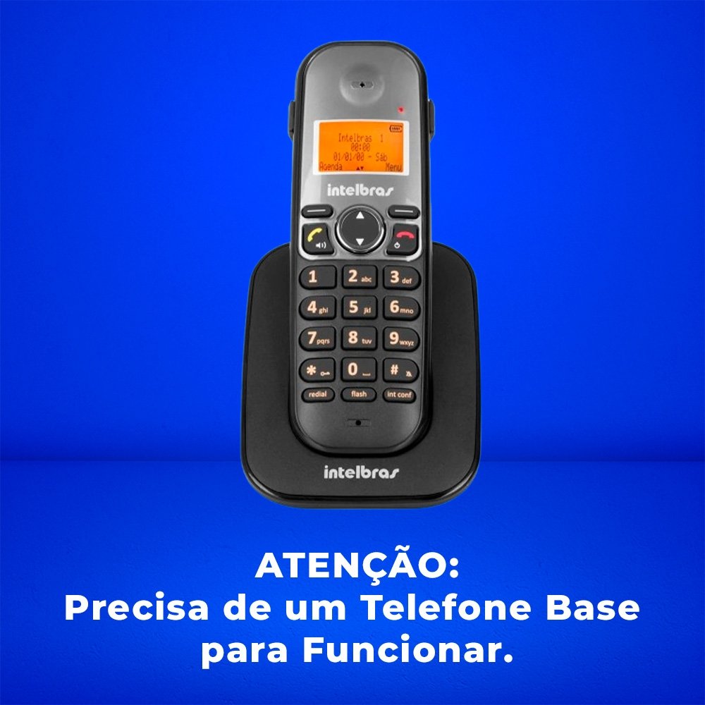 Ramal Adicional para Telefone Intelbras TS 5121, Sem Fio, Digital, Preto