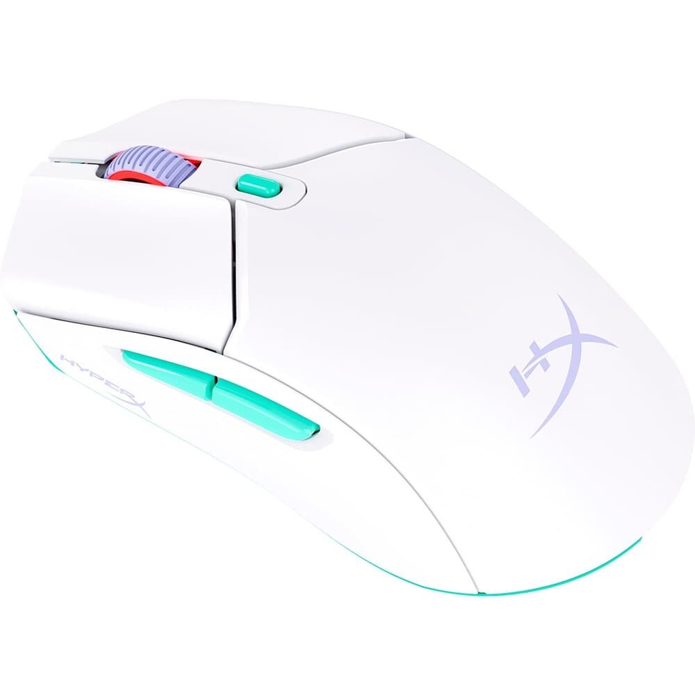 Imagem 2 de 7 do produto Mouse Gamer Sem Fio HyperX Pulsefire Haste 2 Core Wireless, RGB, 12000 DPI, Bluetooth, Dongle de 2.4 GHz, Branco - 8R2E7AA