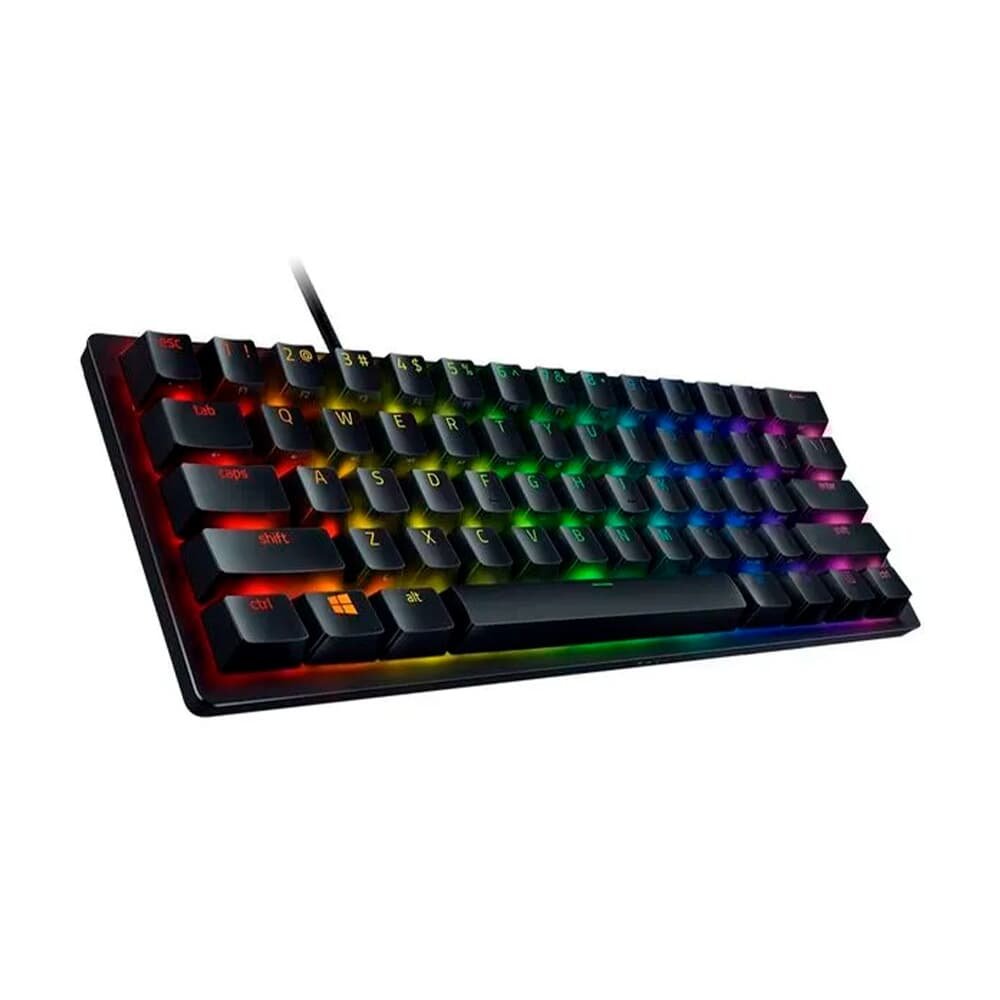 Teclado Gamer Razer Huntsman Mini, 60%, Chroma RGB, Swich Roxo, USB-C, Preto - RZ0303390500