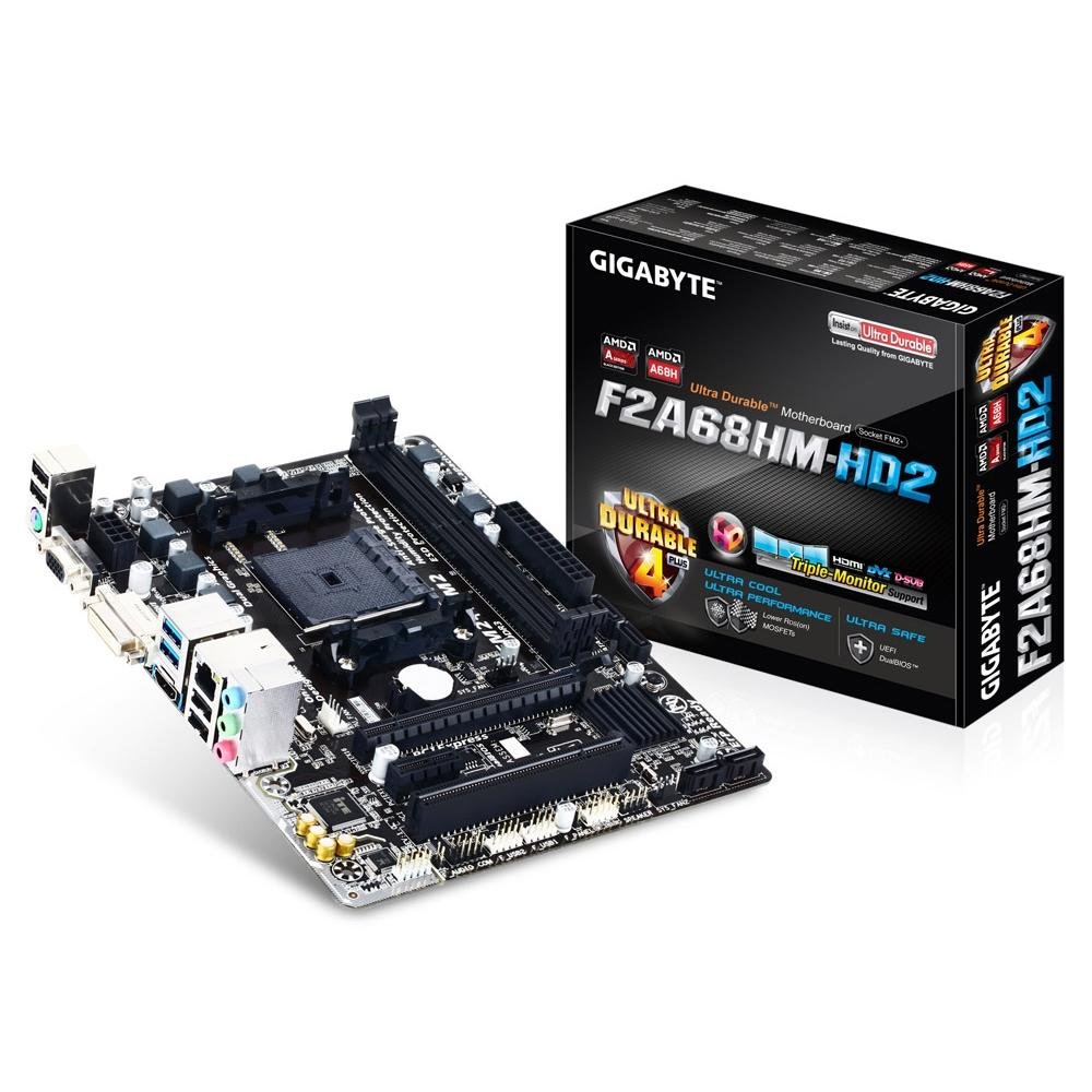 Placa-Mãe Gigabyte GA-F2A68HM-HD2, AMD FM2+, mATX, DDR3