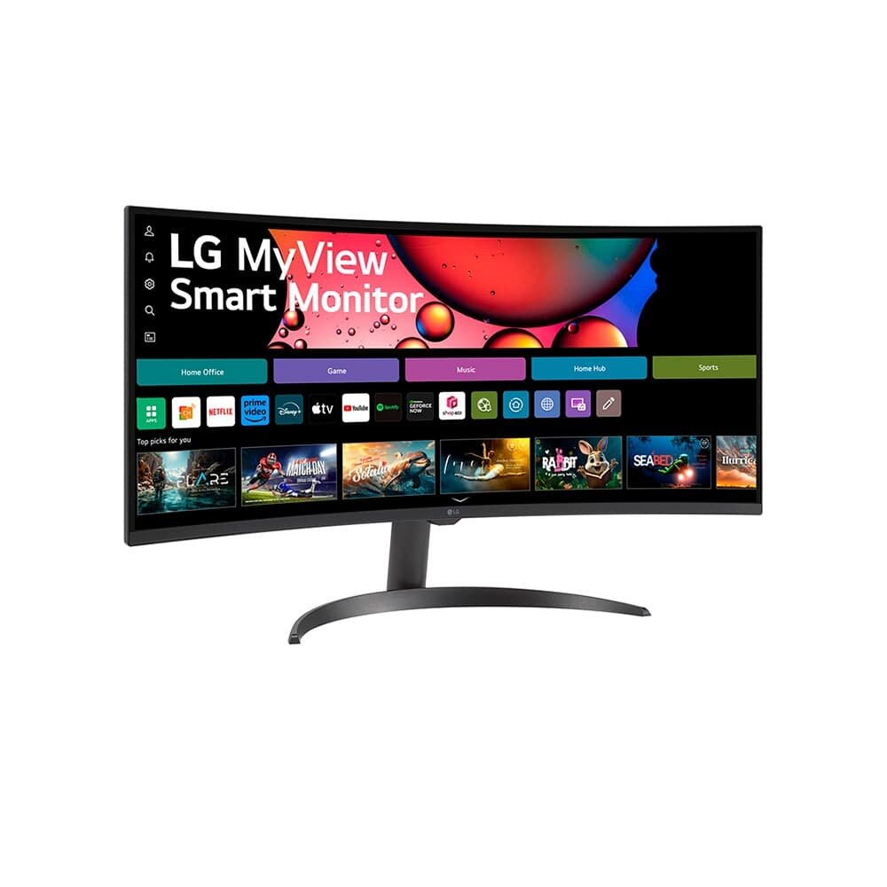 Imagem 13 de 18 do produto Monitor Smart Curvo LG MyView 34", WQHD, WebOs, ThinQ, Apple AirPlay, Som Integrado - 34SR60QC-B.AWZM