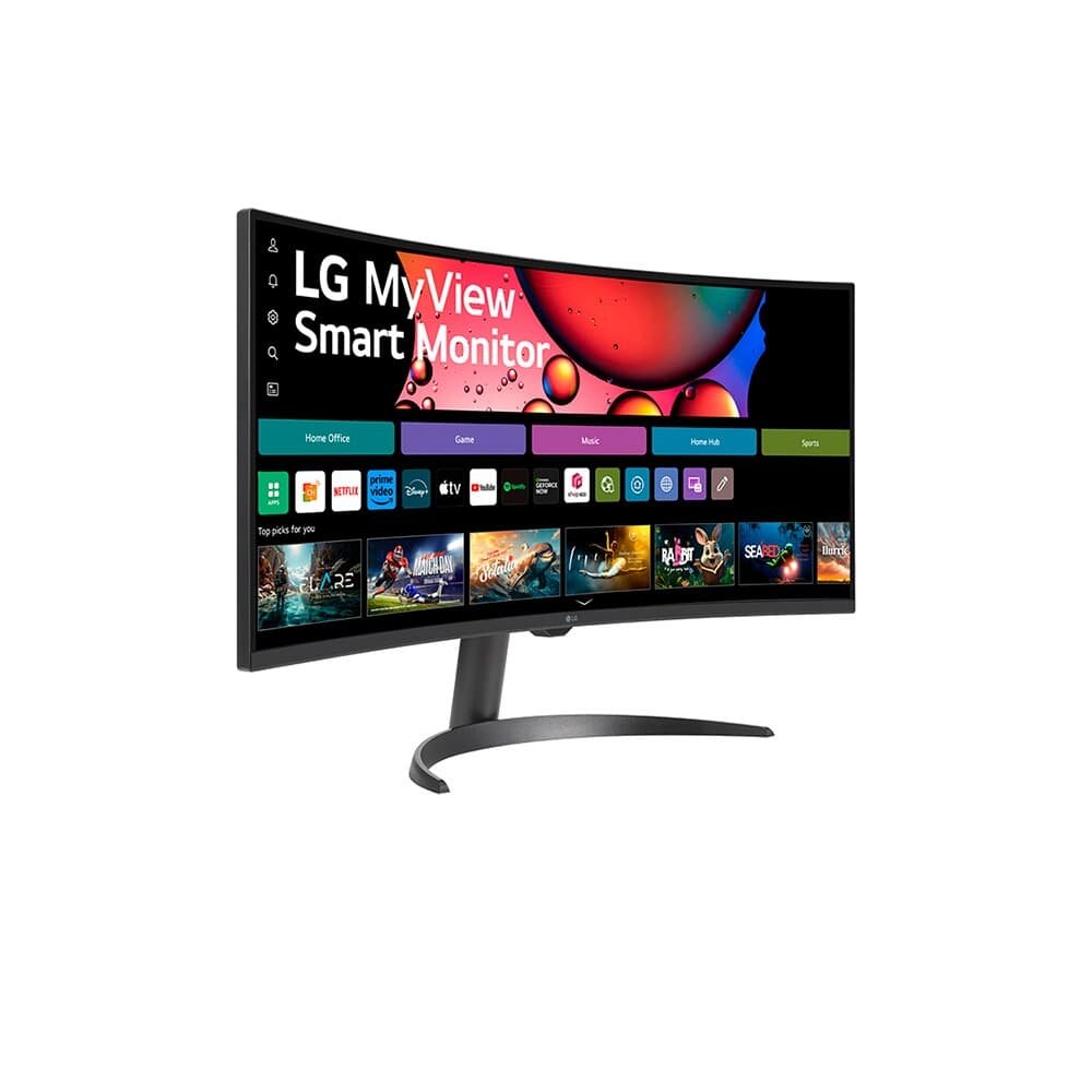 Imagem 14 de 18 do produto Monitor Smart Curvo LG MyView 34", WQHD, WebOs, ThinQ, Apple AirPlay, Som Integrado - 34SR60QC-B.AWZM