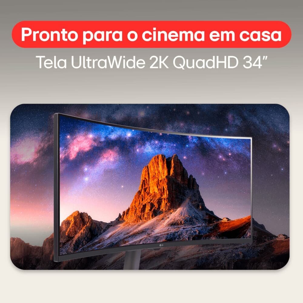 "Monitor Smart Curvo LG MyView 34"", WQHD, WebOs, ThinQ, Apple AirPlay, Som Integrado - 34SR60QC-B.AWZM" - view 7