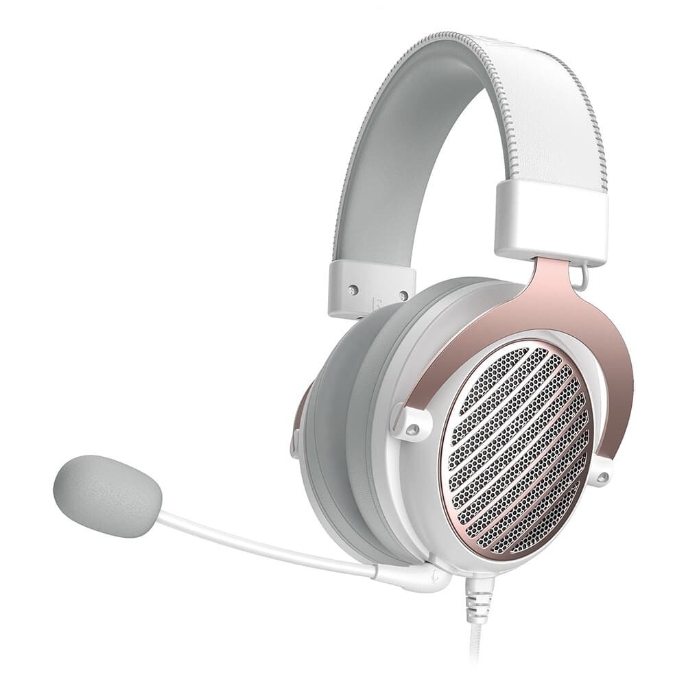 Headset Gamer Redragon Luna, Microfone Omnidirecional Removível, USB e cabo Y, Branco - H540W
