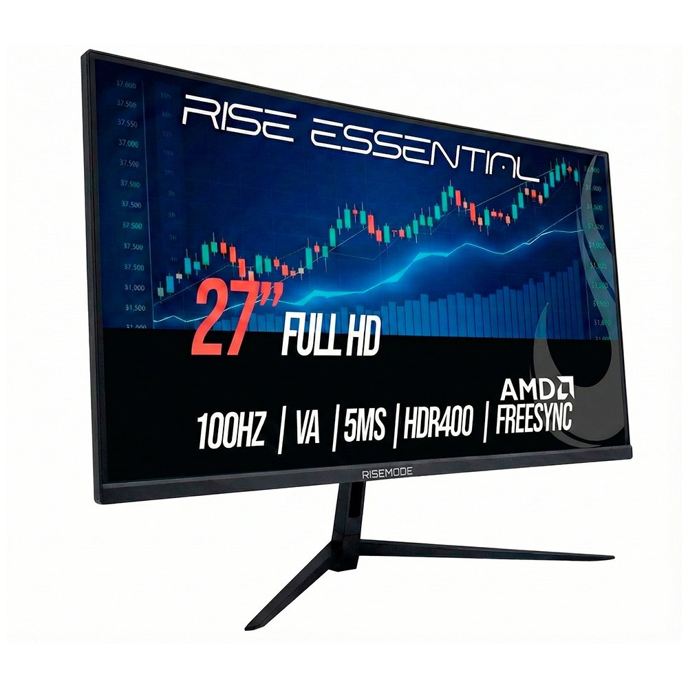 Monitor Gamer Curvo Rise Mode Essential 27, FHD, 100Hz, IPS, FreeSync, HDR 400, HDMI e VGA, Preto - RM-MOG-27C100FH-B - view 2