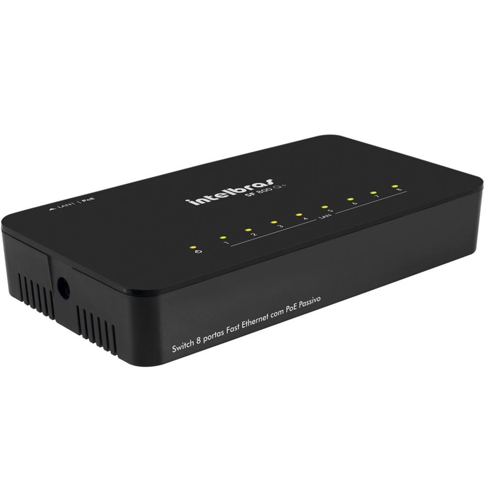 Switch 8 Portas IntelBras Fast Ethernet 10/100 Mbps com QoS - SF 800 Q+ Switch 8 Portas IntelBras Fast Ethernet 10/100 Mbps com QoS - SF 800 Q+
