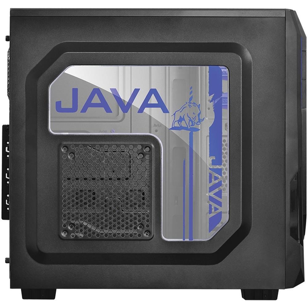 Imagem 2 de 7 do produto Gabinete Gamer PCYES mid-tower Java Azul com 2 fans LED Azul Lateral em acrílico – JAVAPTOAZ2FCA